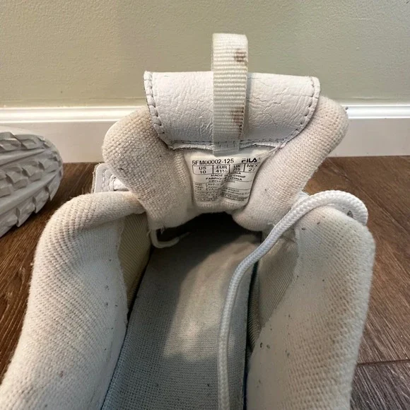 Fila Disruptor White Leather Chunky Sneakers Size 10 Athletic Walking - Picture 7 of 9